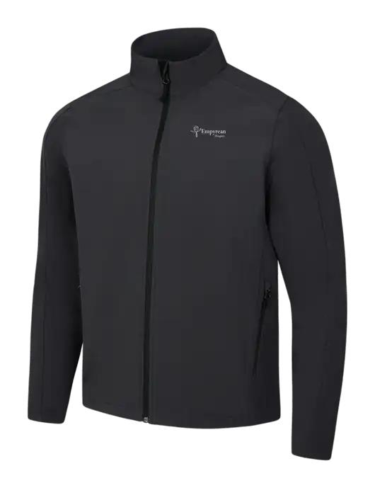 Black Charcoal Heather Core Soft Shell Jacket w/Empyrean Hospice Logo
