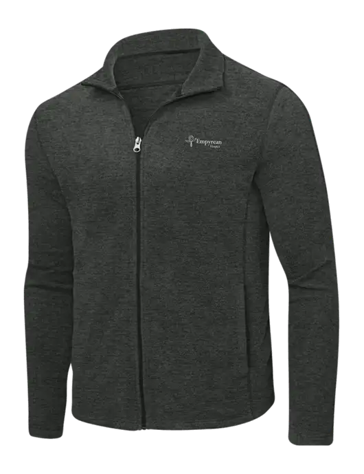 Charcoal Heather Microfleece Full-Zip Jacket w/Empyrean Hospice Logo