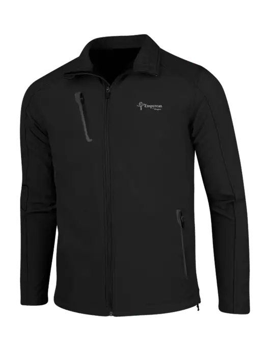 Black Welded Softshell Jacket w/Empyrean Hospice Logo