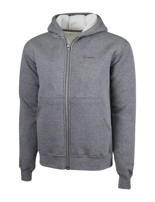 Cornerstone Grey Heather Heavyweight Sherpa Lined Hooded Fleece Jacket w/Empyrean Hospice Logo