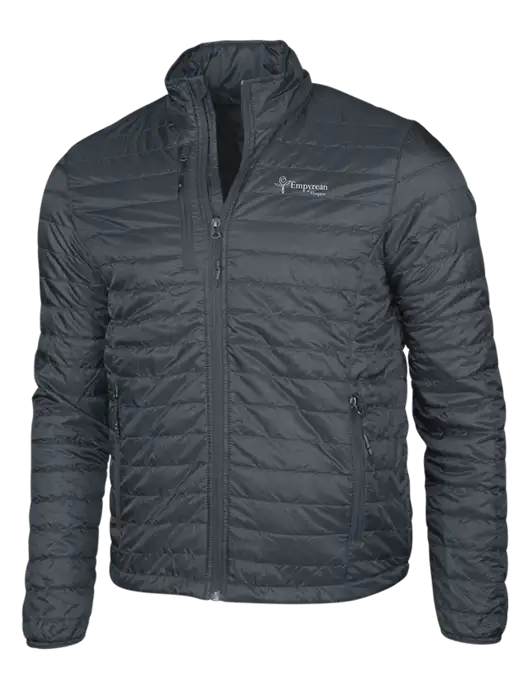 Dark Grey Puffy Packable Jacket w/Empyrean Hospice Logo
