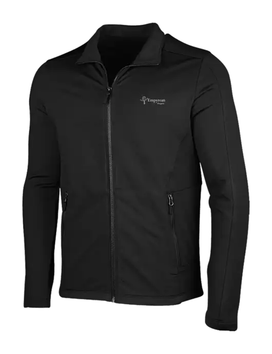 Deep Black Grid Fleece Jacket w/Empyrean Hospice Logo