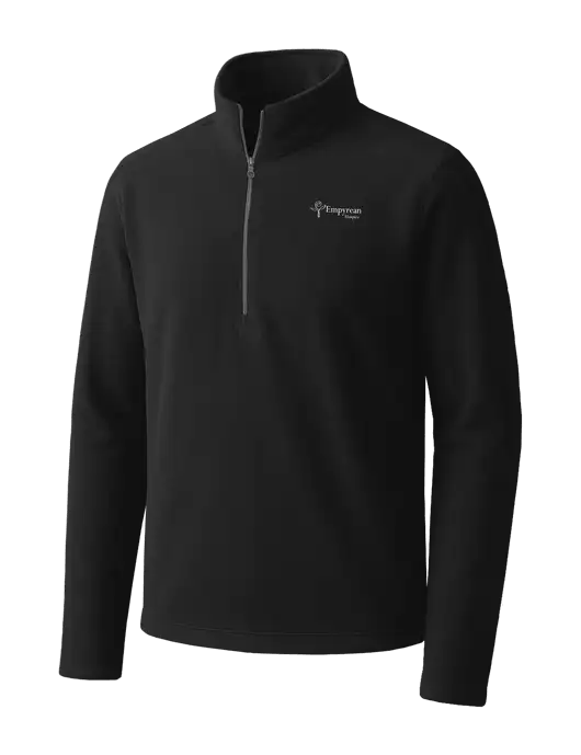 Black Microfleece 1/2 Zip Pullover w/Empyrean Hospice Logo