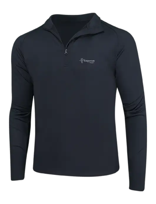 Black Sport Wick Stretch 1/4 Zip Pullover w/Empyrean Hospice Logo