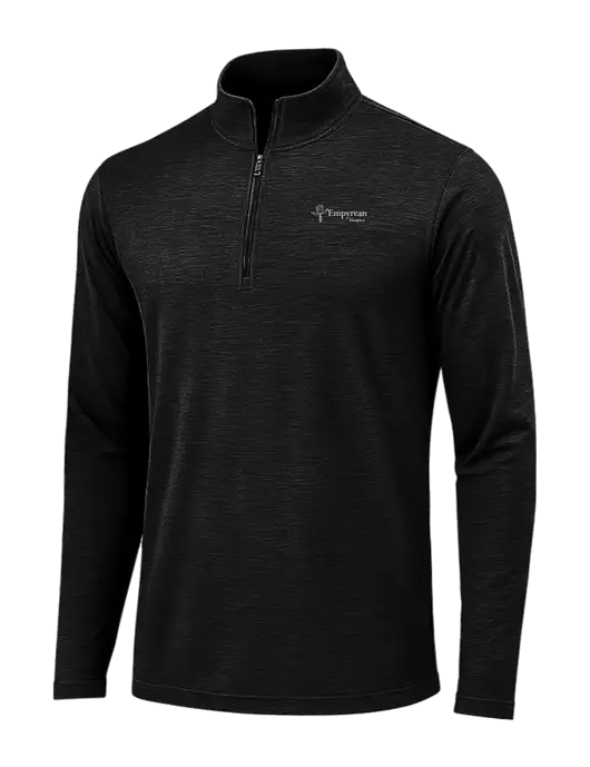 Black Triad Solid Posicharge Tri-Blend Wicking 1/4 Zip Pullover w/Empyrean Hospice Logo