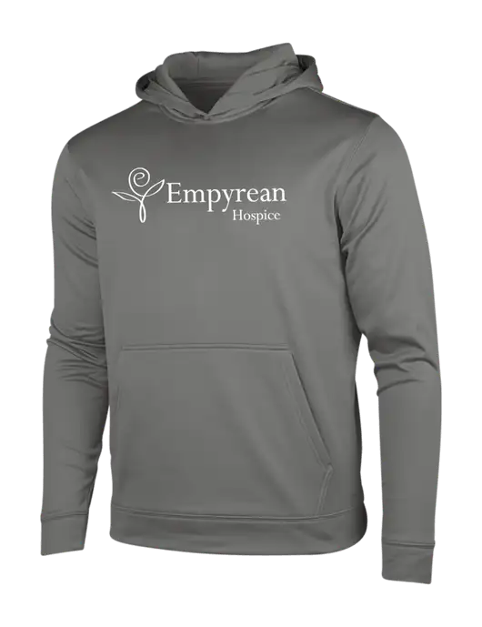 Dark Smoke Grey Sport-Wick Fleece Hooded Pullover w/Empyrean Hospice Logo