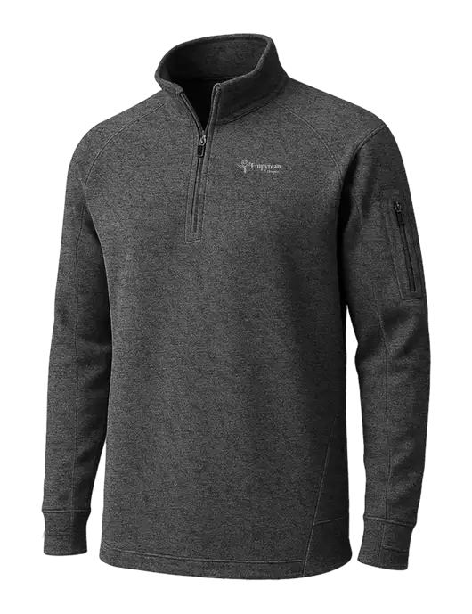 Graphite Heather Tech Fleece 1/4 Zip Pullover w/Empyrean Hospice Logo