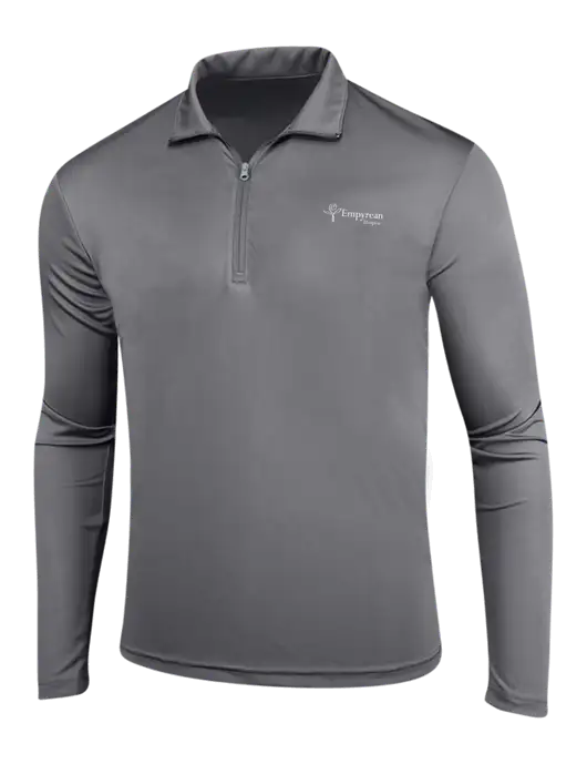 Medium Grey PosiCharge Competitor 1/4 Zip Pullover w/Empyrean Hospice Logo