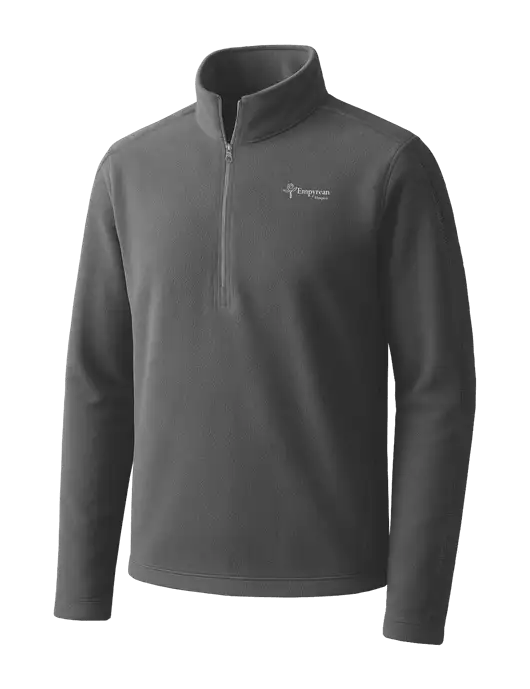 Medium Grey Microfleece 1/2 Zip Pullover w/Empyrean Hospice Logo