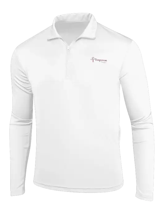 White PosiCharge Competitor 1/4 Zip Pullover w/Empyrean Hospice Logo