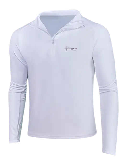 White Sport Wick Stretch 1/4 Zip Pullover w/Empyrean Hospice Logo