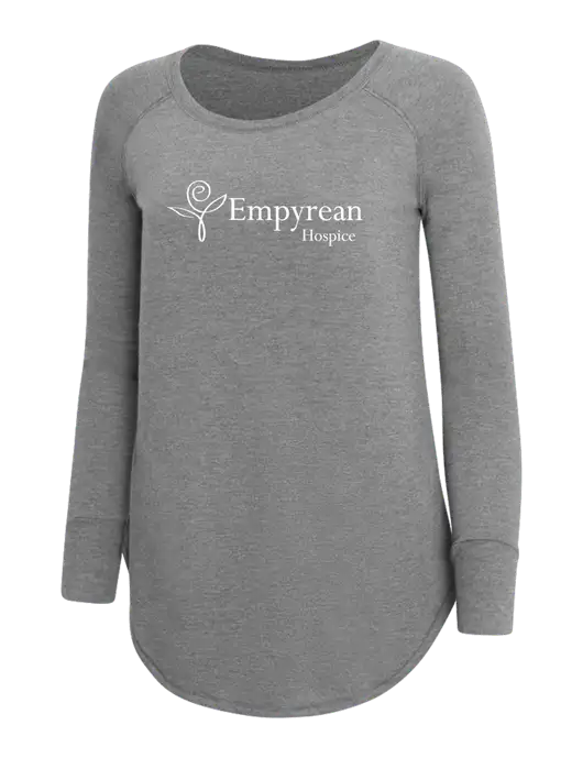 Womens Perfect Wide Collar Tunic Tri-Blend Grey Frost 4.5 oz T-Shirt w/Empyrean Hospice Logo