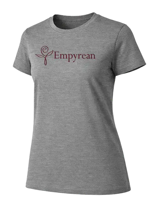 Womens Ring Spun Light Grey Heather 4.5 oz T-Shirt w/Empyrean Hospice Logo