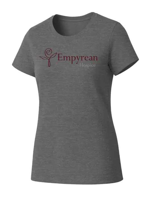 Womens Seriously Soft Grey Frost T-Shirt w/Empyrean Hospice Logo