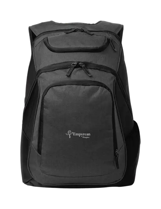 Executive Graphite Heather/Black Laptop Backpack w/Empyrean Hospice Logo