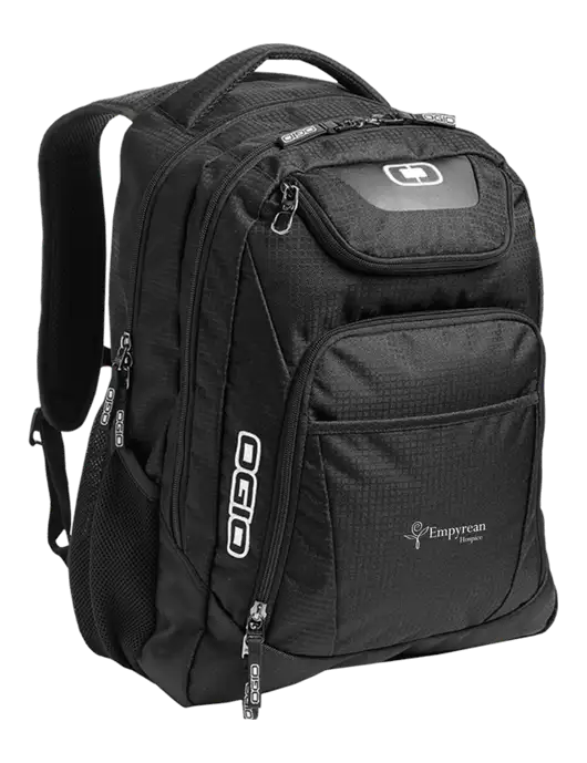OGIO Black/Silver Excelsior Laptop Backpack w/Empyrean Hospice Logo