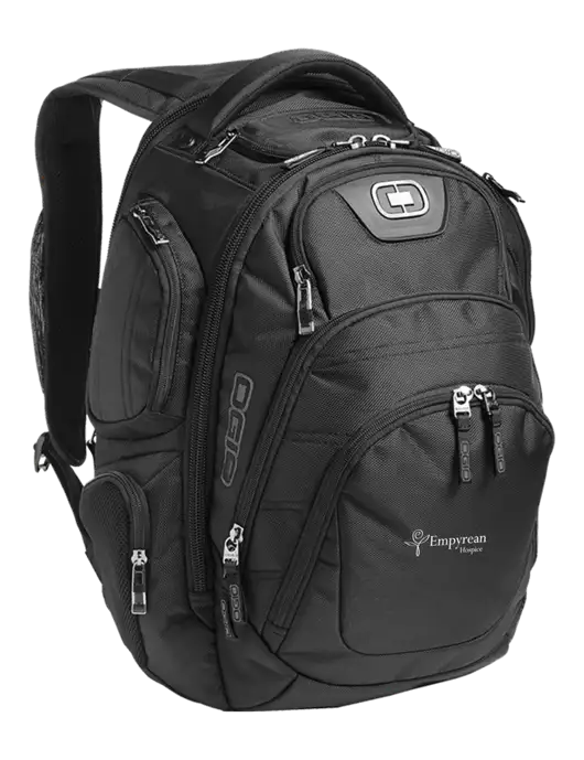 OGIO Black Stratagem Laptop Backpack w/Empyrean Hospice Logo