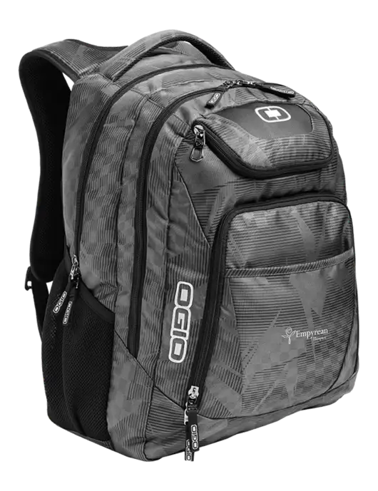 OGIO Race Day Silver Excelsior Laptop Backpack w/Empyrean Hospice Logo