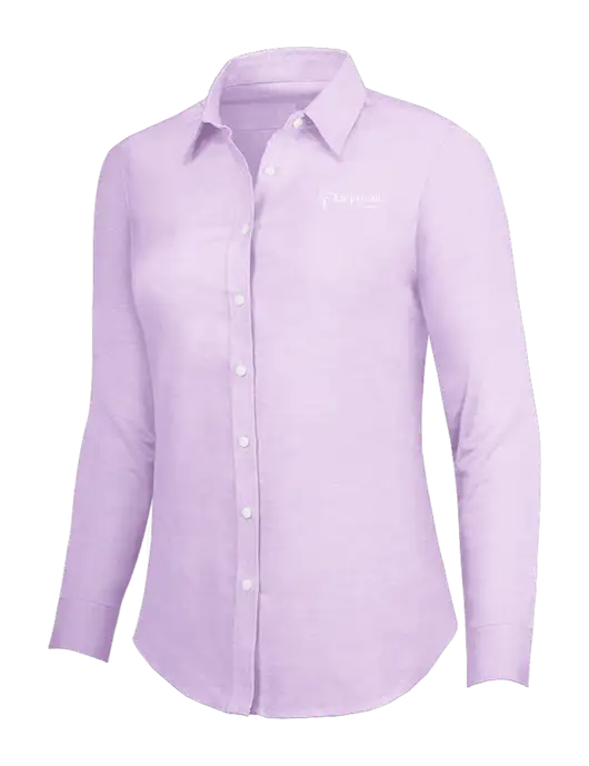Soft Purple Womens SuperPro Oxford Shirt w/Empyrean Hospice Logo