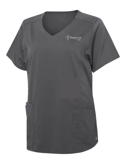Wink Pewter Womens Premiere Flex Mock Wrap Top w/Empyrean Hospice Logo