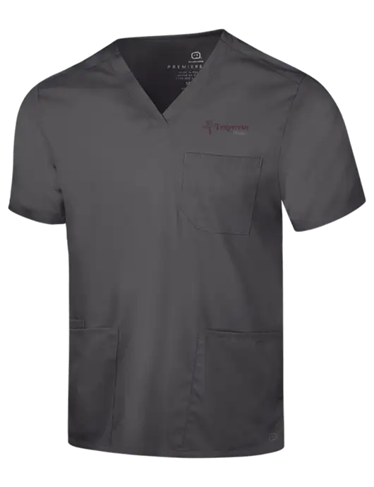 Wink Pewter Mens Premiere Flex V-Neck Top w/Empyrean Hospice Logo