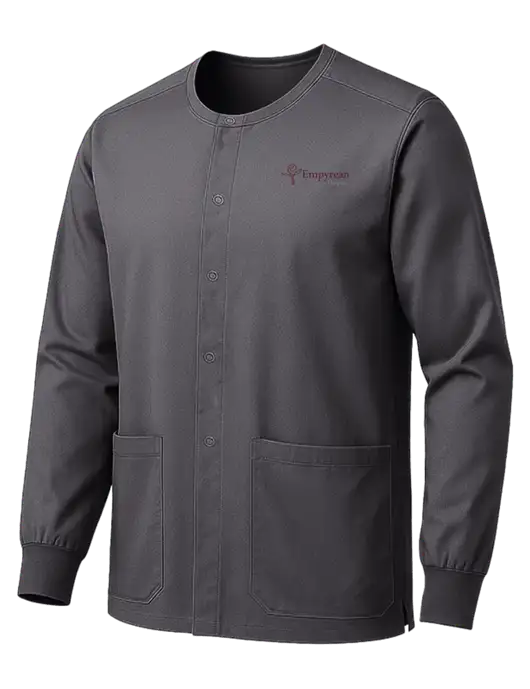 Wink Pewter Unisex WorkFlex Snap-Front Scrub Jacket w/Empyrean Hospice Logo