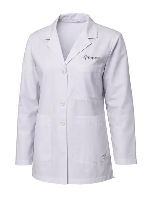 Wink White Womens Consultation Lab Coat w/Empyrean Hospice Logo