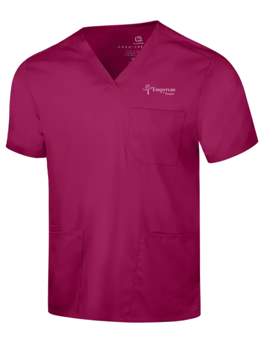 Wink Wine Mens Premiere Flex V-Neck Top w/Empyrean Hospice Logo