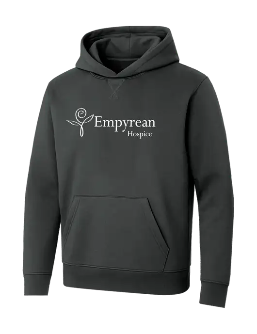 Allmade Charcoal Grey Organic French Terry Pullover Hoodie w/Empyrean Hospice Logo