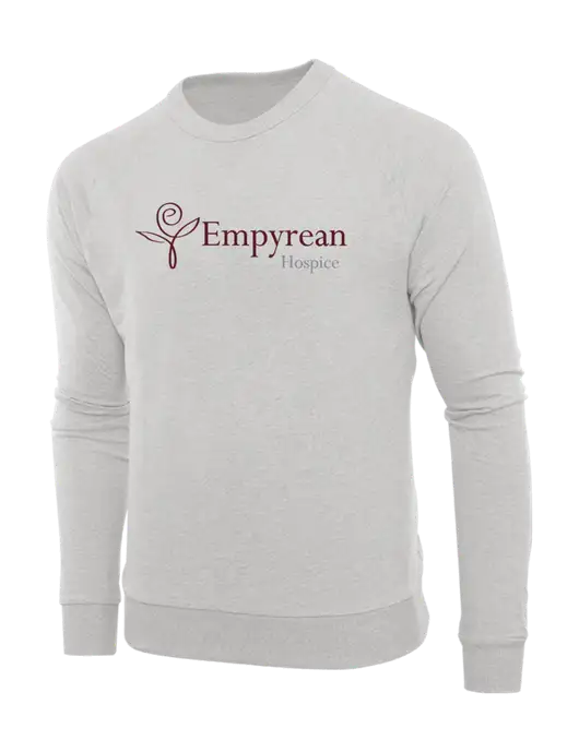Allmade Granite Grey Heather Organic French Terry Crewneck Sweatshirt w/Empyrean Hospice Logo