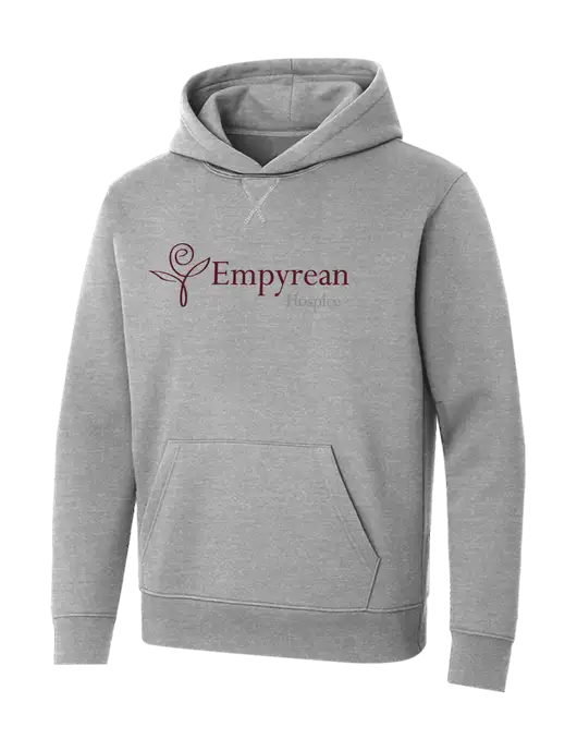 Allmade Granite Grey Heather Organic French Terry Pullover Hoodie w/Empyrean Hospice Logo