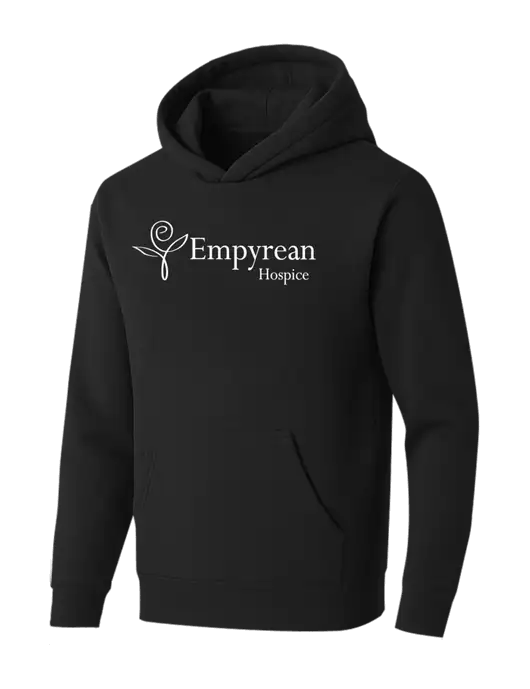 BELLA+CANVAS Black Sponge Fleece Pullover Hoodie w/Empyrean Hospice Logo