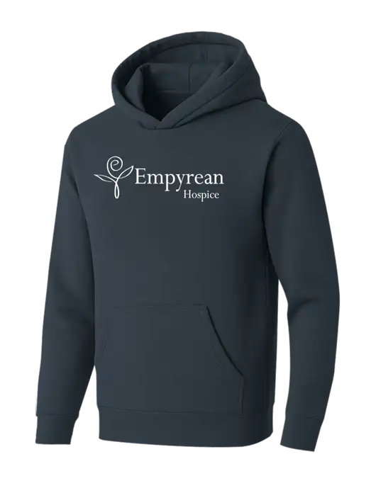BELLA+CANVAS Dark Grey Sponge Fleece Pullover Hoodie w/Empyrean Hospice Logo