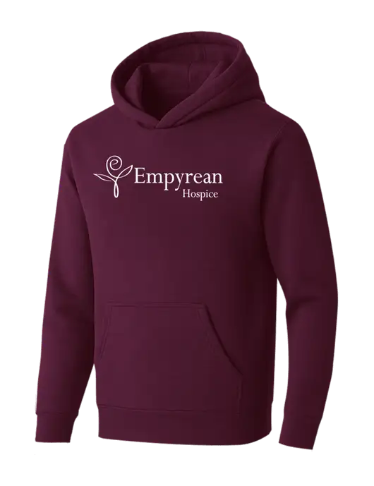 BELLA+CANVAS Maroon Sponge Fleece Pullover Hoodie w/Empyrean Hospice Logo