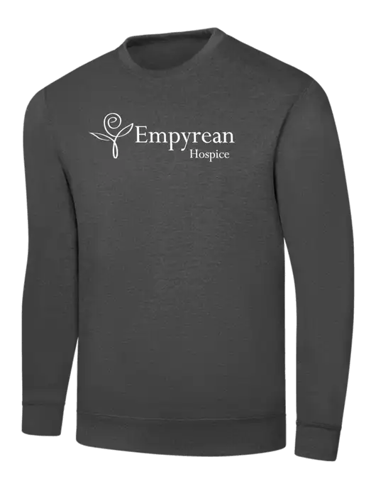 Charcoal 7.8 oz Ring Spun Crew Sweatshirt w/Empyrean Hospice Logo