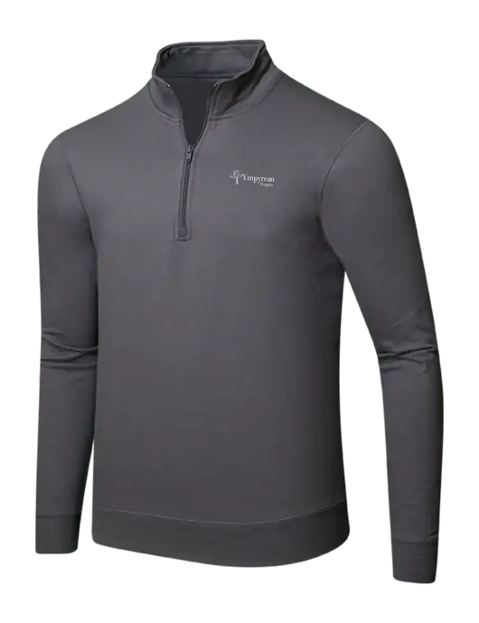 Charcoal 8.5 oz Ring Spun 1/4 Zip Pullover Sweatshirt w/Empyrean Hospice Logo