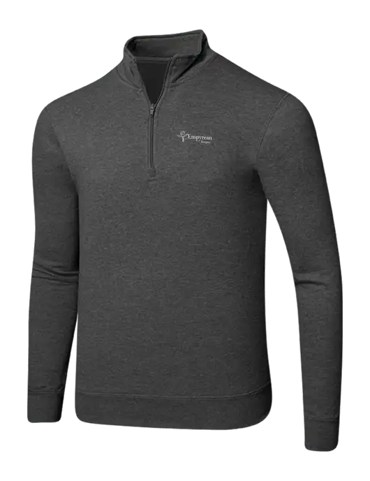 Dark Heather Grey 8.5 oz Ring Spun 1/4 Zip Pullover Sweatshirt w/Empyrean Hospice Logo