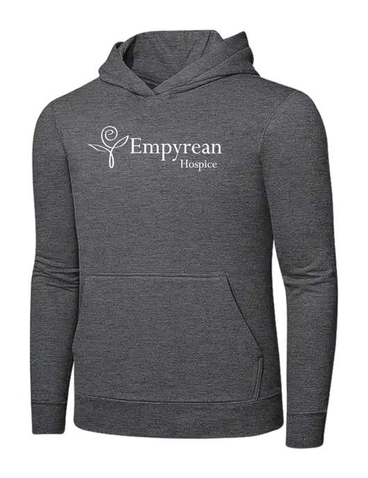 Graphite Heather 7.8. oz Ring Spun Hooded Sweatshirt w/Empyrean Hospice Logo