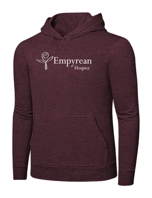 Heather Maroon 7.8 oz Ring Spun Hooded Sweatshirt w/Empyrean Hospice Logo