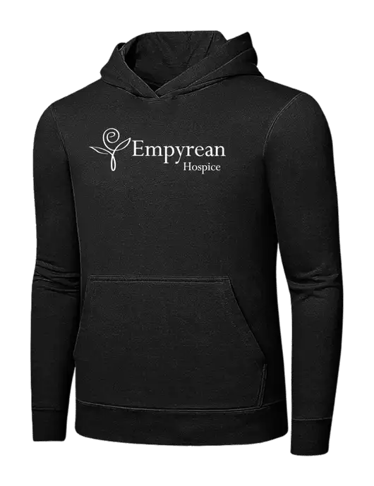 Jet Black 7.8 oz Ring Spun Hooded Sweatshirt w/Empyrean Hospice Logo