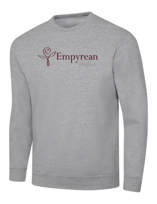 Light Grey Heather 7.8 oz Ring Spun Crew Sweatshirt w/Empyrean Hospice Logo