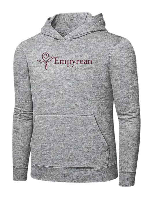 Light Grey Heather 7.8 oz Ring Spun Hooded Sweatshirt w/Empyrean Hospice Logo